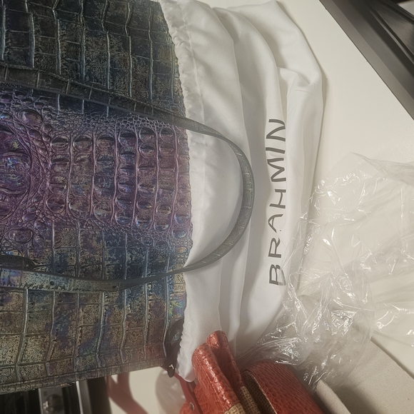 Brahmin Blue and Purple Tote with Modern Elegance - Picture 3 of 3